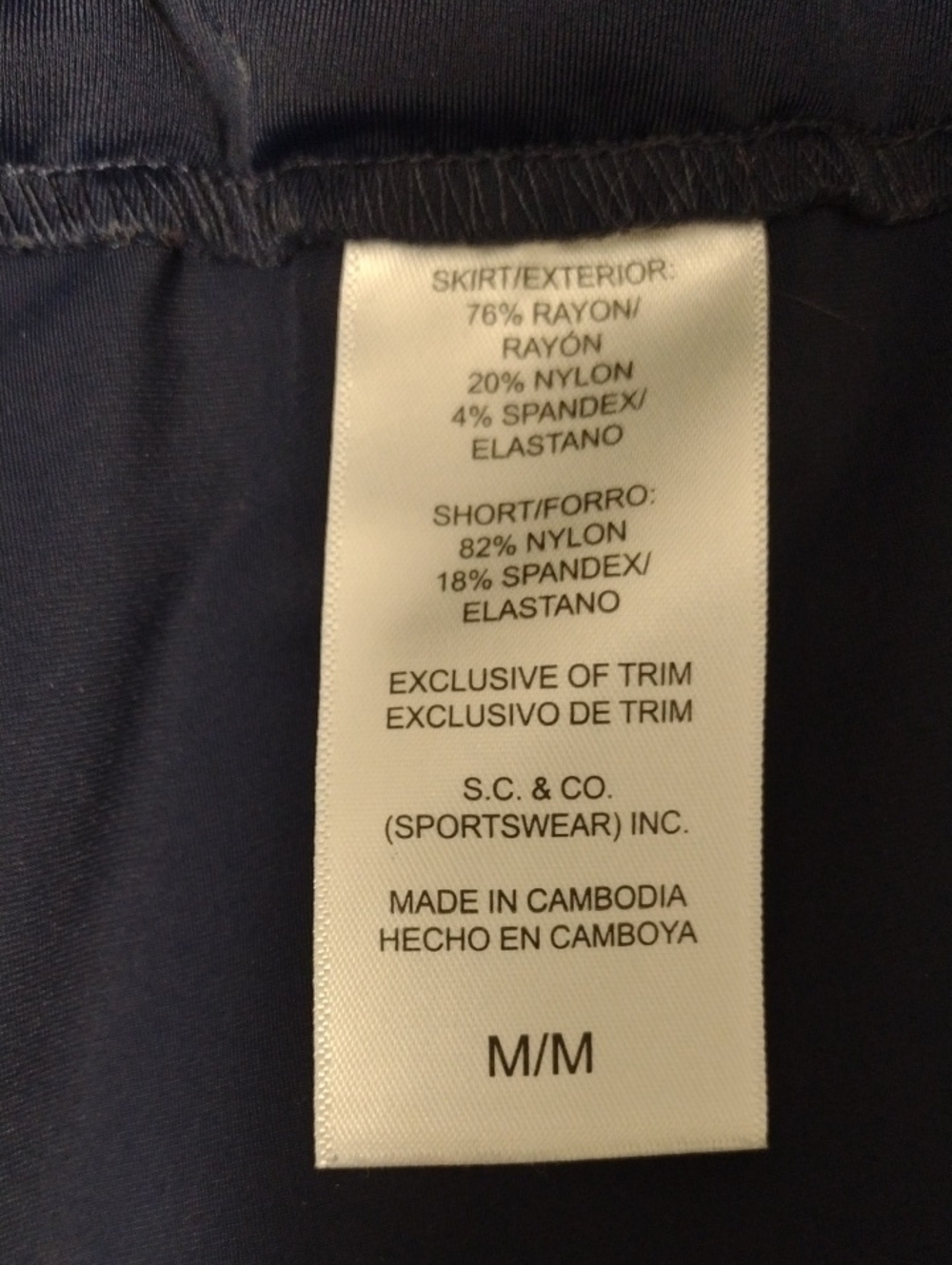 S.C.& Co Medium Blue Floral Print Mini Skort Skirt Athletic Casual Pocket Front - Picture 3 of 9